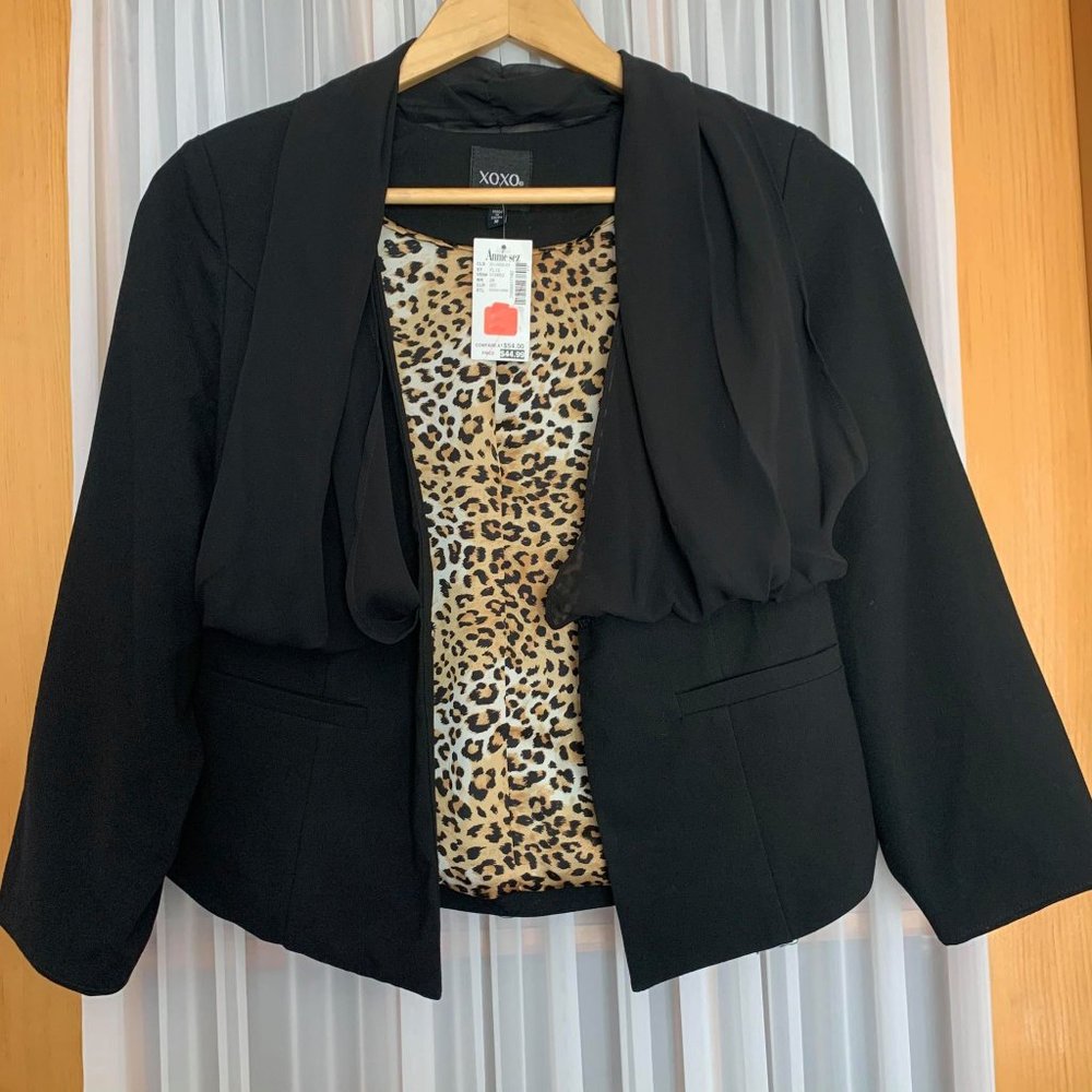 XOXO Blazer with Chiffon Detailing